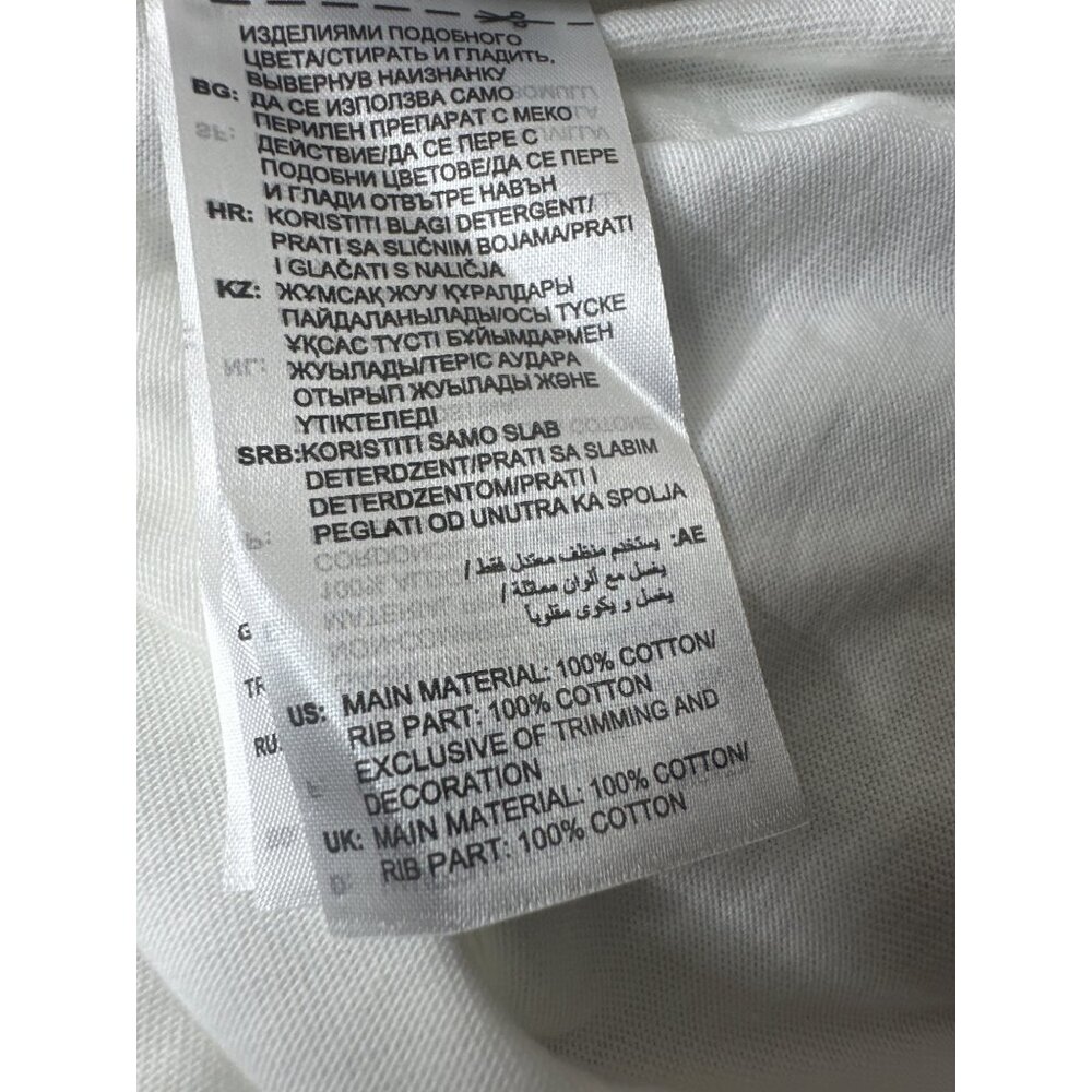 Adidas Womens White Crew Neck T Shirt 3XL Blue Marble Logo XXXL Short Sleeves - Picture 5 of 5
